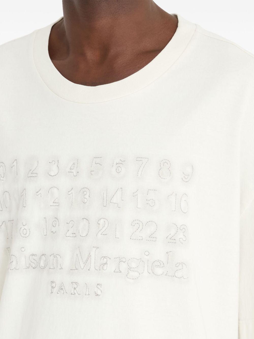 embroidered logo t-shit unisex ecru - MAISON MARGIELA - d — 2